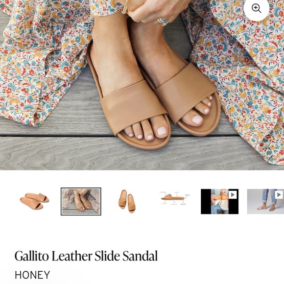 beek Shoes - Beek Gallito Leather Slide Sandal Honey Women's Size 7